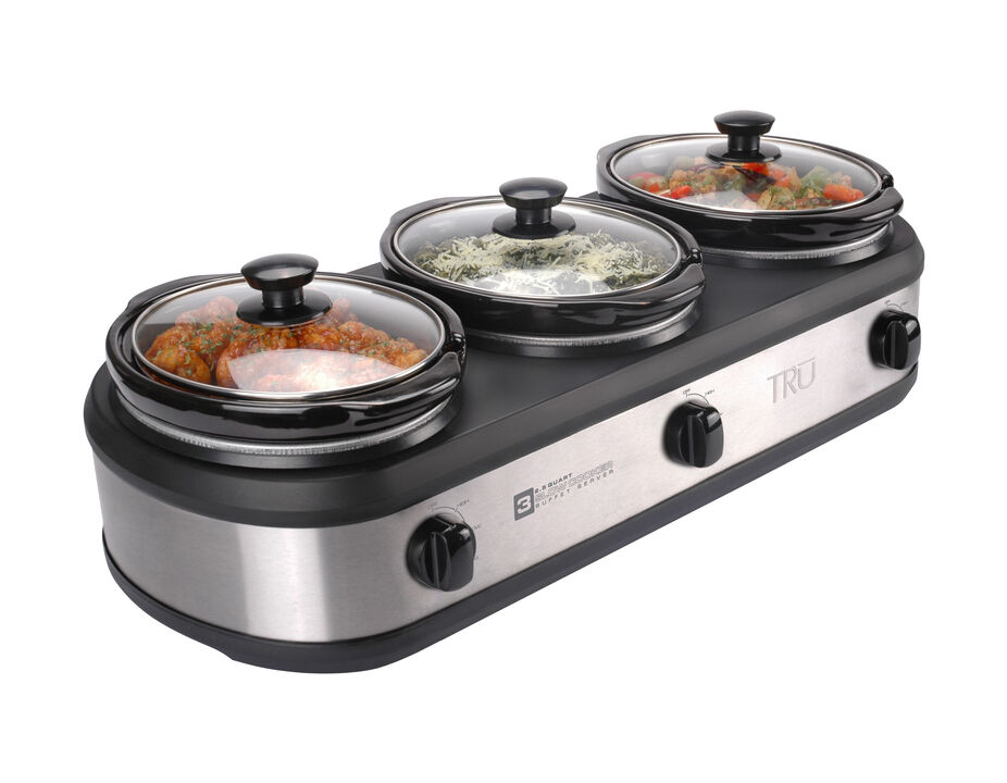 TRU Triple 2.5 Quart Buffet Server