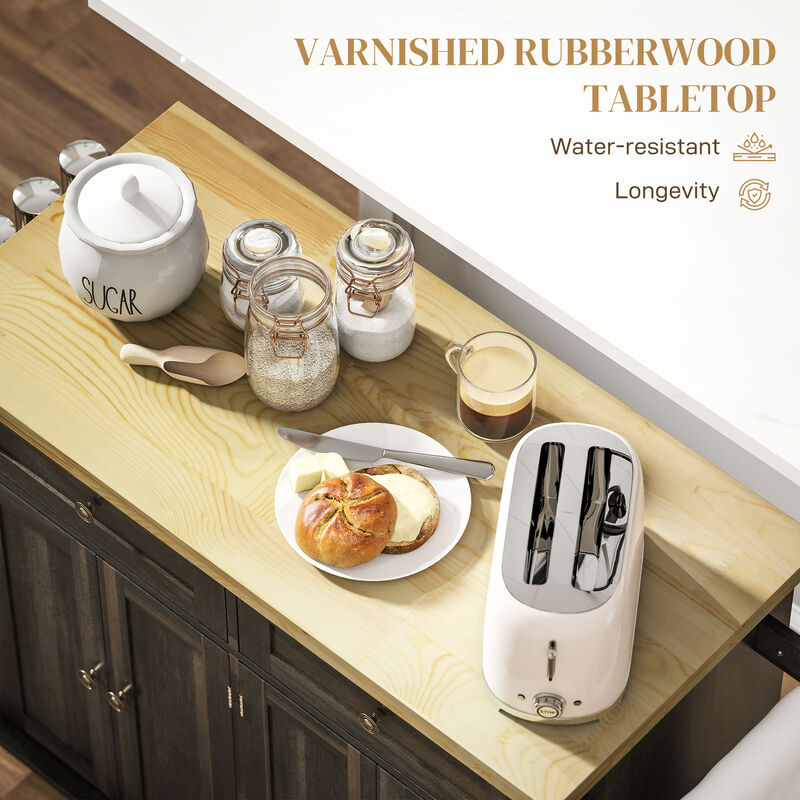Wooden Kitchen Island &ndash; Freestanding Organizer for Pantry & Kitchen image number 2