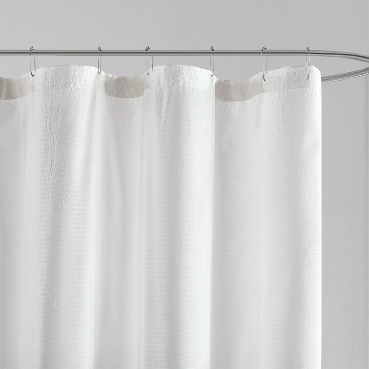 Gracie Mills Sid Modern Seersucker Ombre Printed Shower Curtain