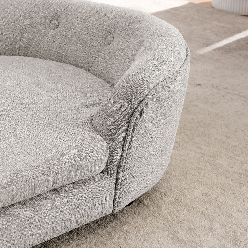 Modern Dog Bed Pet Sofa Oval Semi-Enclosed Dog Sofa Linen Soft Pet Couch image number 4