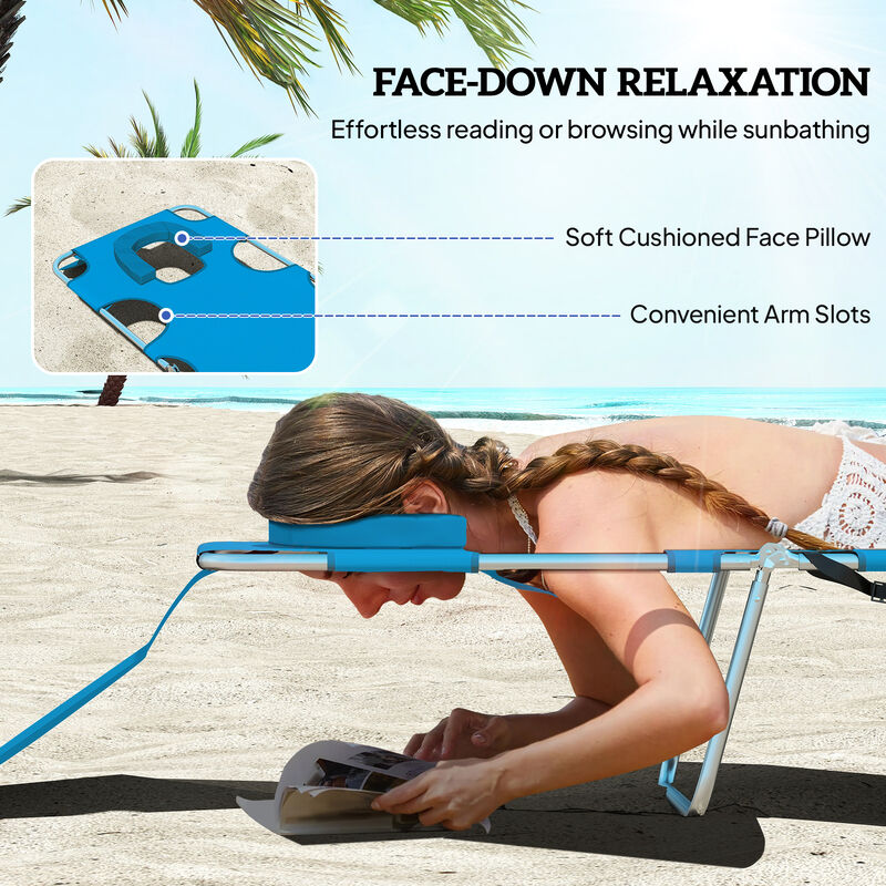 Hivvago Adjustable Outdoor Chaise Lounge Chair with Pillow image number 4