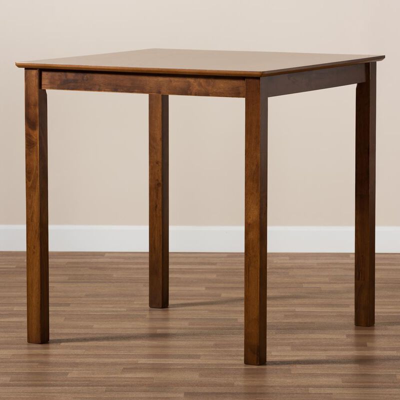 Baxton Studio Walnut Brown Finished Wood Counter Height Pub Table