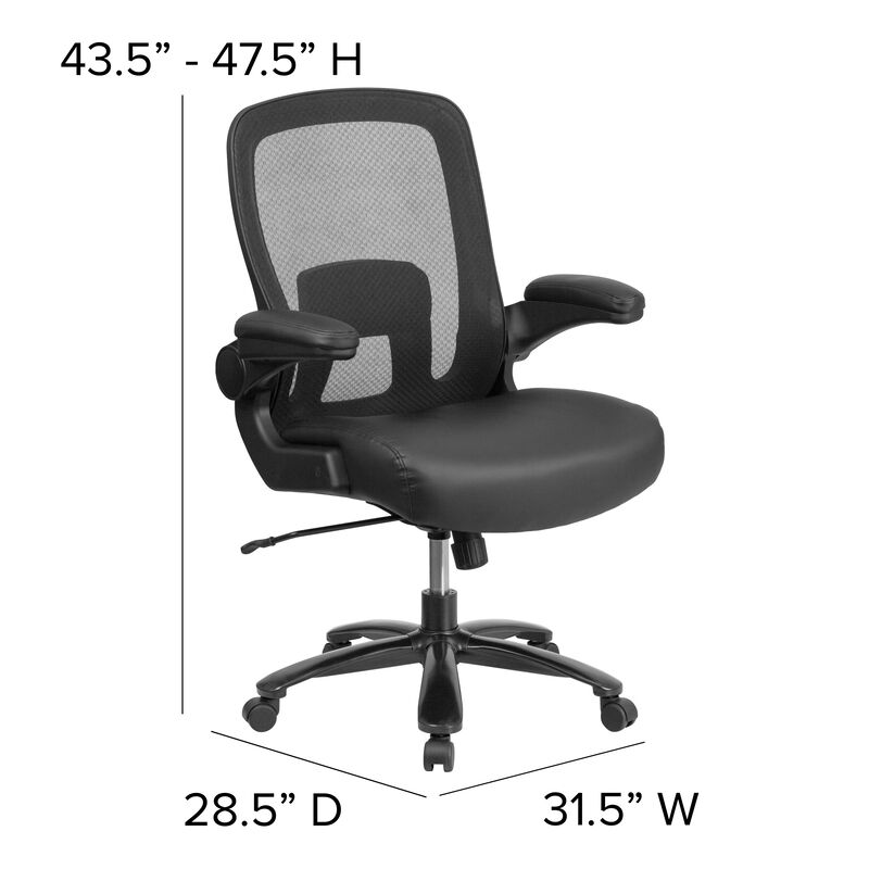 Flash Furniture  Hercules Series Big & Tall 500 lbs . Executive Swivel Chair with Fabric Seat & Adjustable Lumbar image number 6