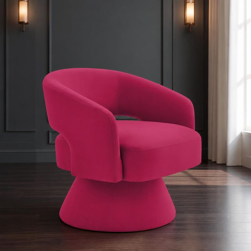 GOODSILO 360 Degree Swivel Upholstered Velvet Barrel Accent Armchair, Comfortable Seating for Living Room Bedroom Home Office image number 3