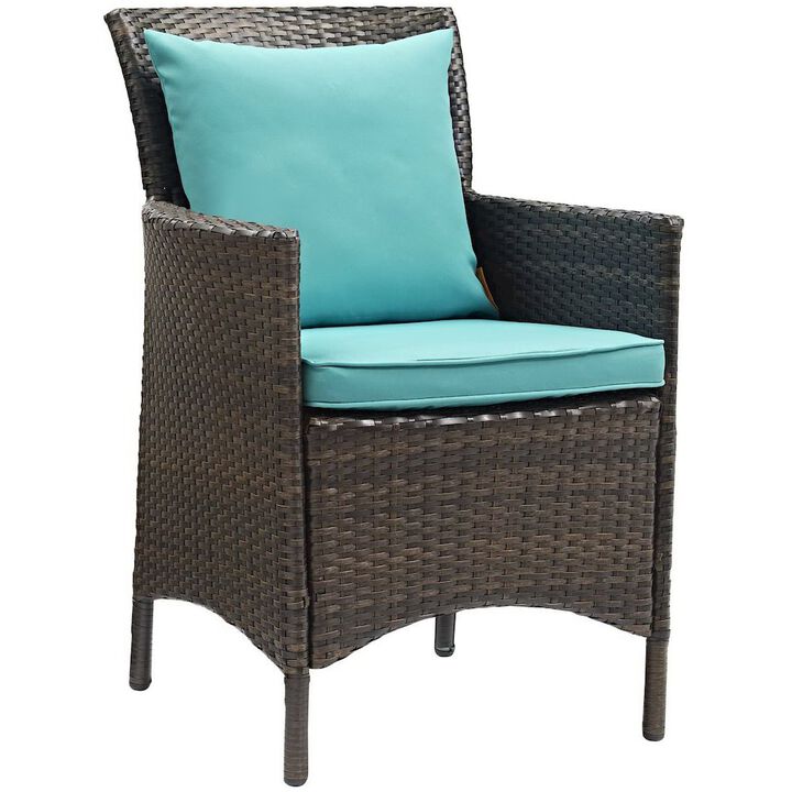 Conduit Outdoor Patio Wicker Rattan Dining Armchair Set of 4