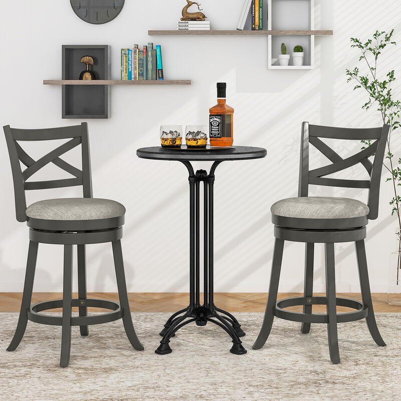 Set of 2 Swivel Bar Stools Stylish and Comfortable Seating for Any Space