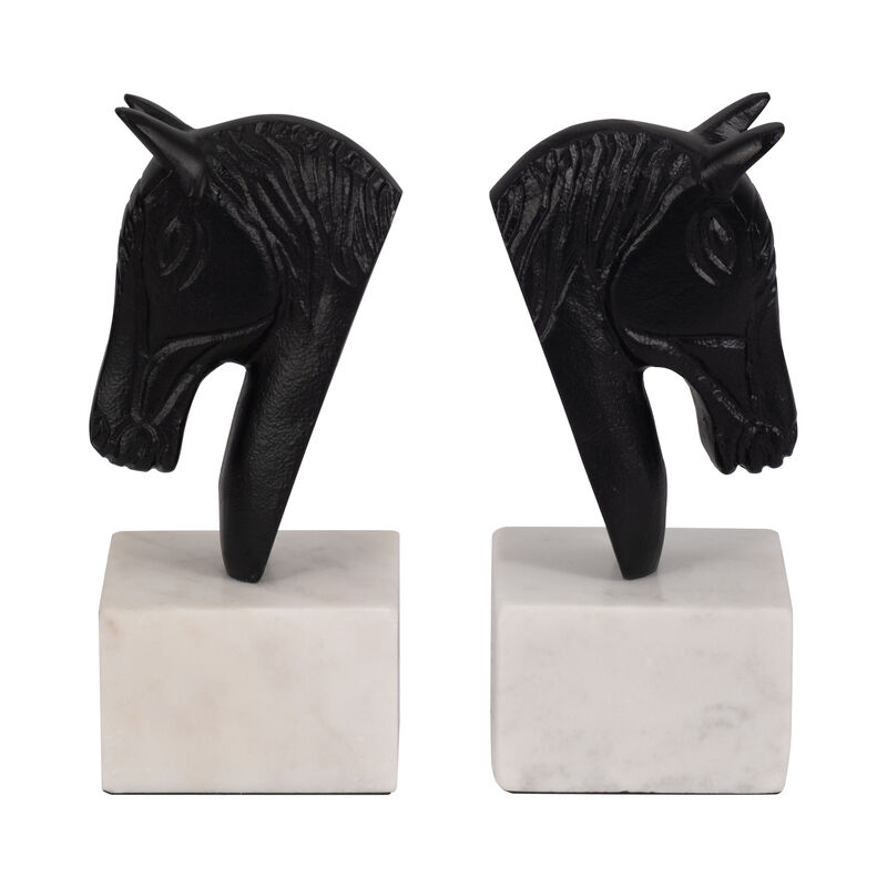 Metal S/2 Horse Head Bookends image number 0
