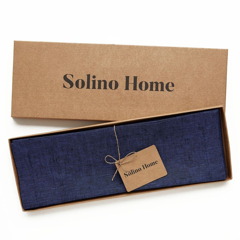 Solino Home Athena 100% Linen Placemats &ndash; Set of 4, 14 x 19 in, Machine Washable, Holiday and Everyday Dining