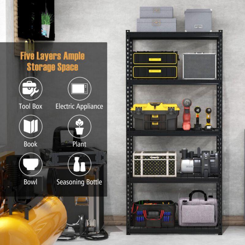 5-Tier Heavy Duty Metal Storage Shelving Unit Adjustable Rack image number 7
