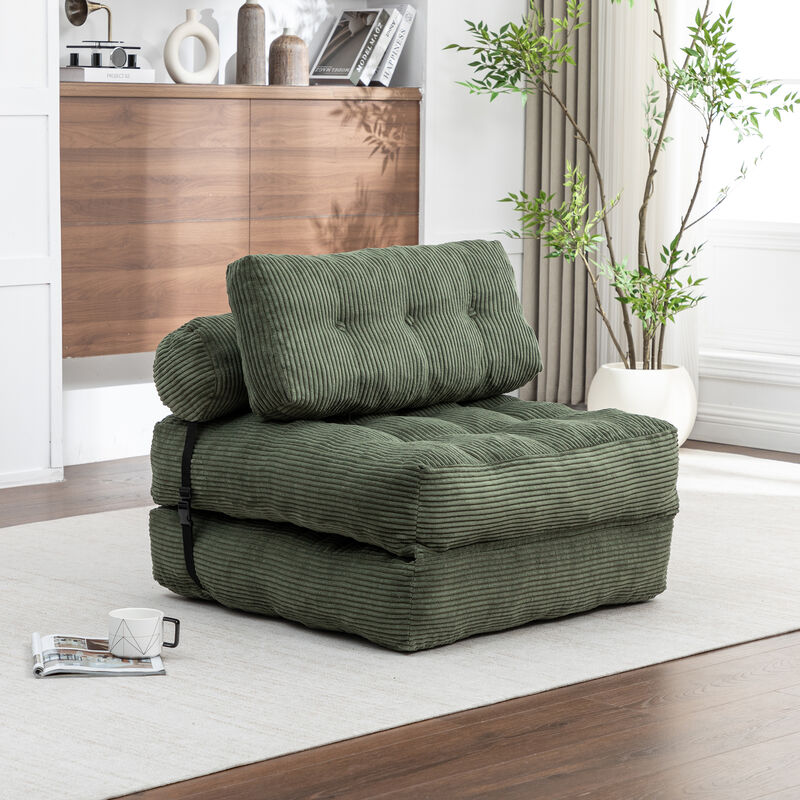 Merax Convertible Sleeper Chair with Pillow Foldable Mattress with Back Support image number 1