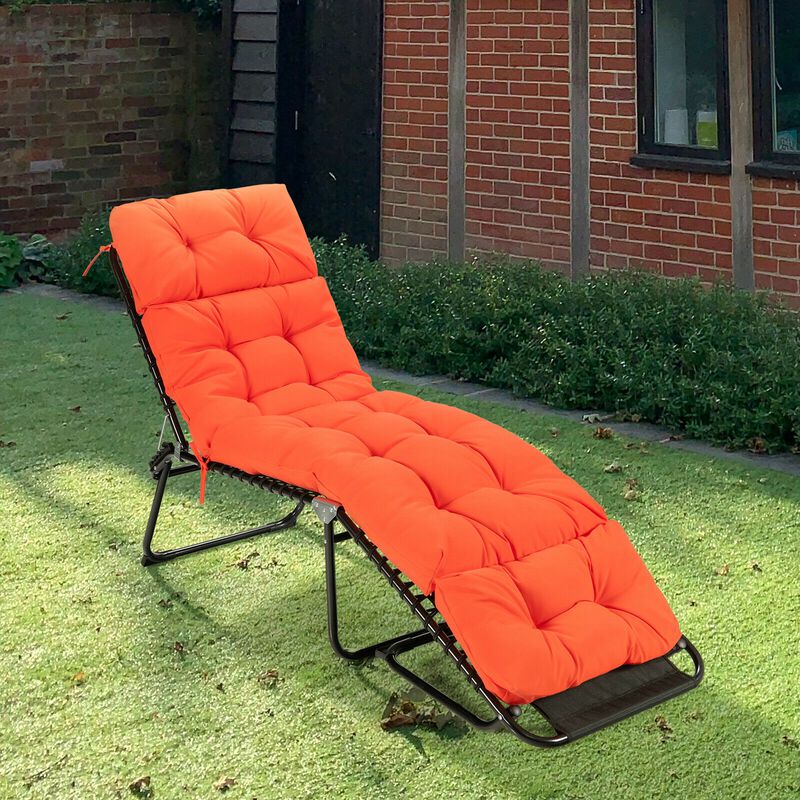 Outdoor Lounge Chaise Cushion with String Ties for Garden or Poolside Seating