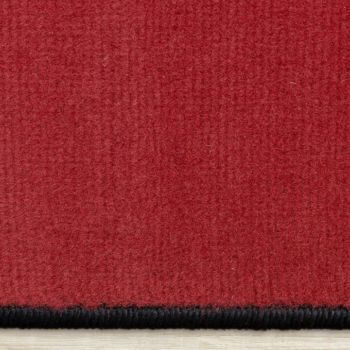 Novelle Home Modern 5x7 Rug, Geometric Rug for Living Room in Red Black White