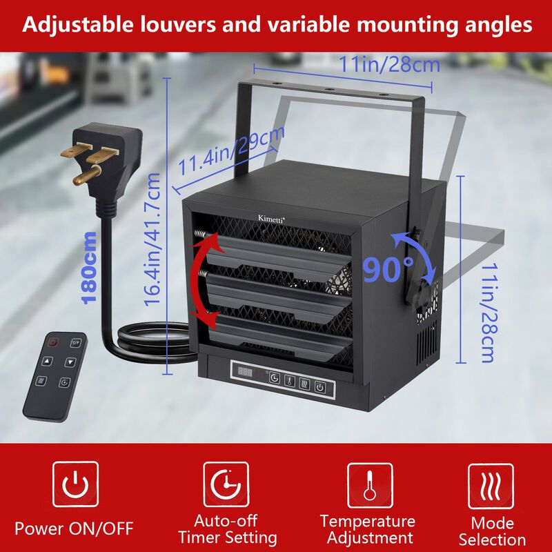 Mondawe 4800W Garage Heater,Equipped With Adjustable Thermostat,Can Ceiling-Mounted Garage Heater