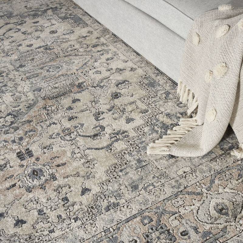 Quarry QUA05 Ivory/Gray 6' x 9' Oval Rug image number 9