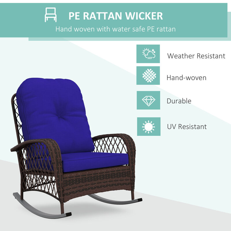 Hivvago Wicker Rocking Chair for Porch image number 3