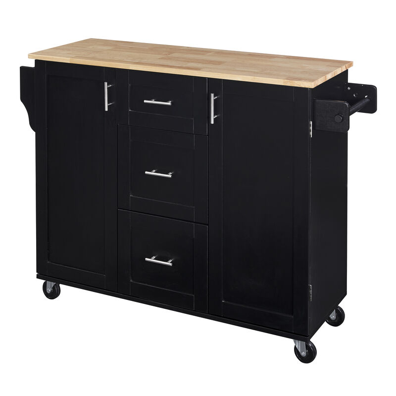 Merax Modern Kitchen Cart Rolling Kitchen Island with Storage