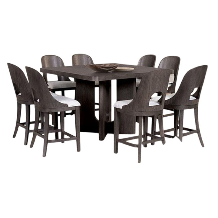 Zoko 7pc Counter Height Dining Table Set, Polyester, Ash Gray Wood
