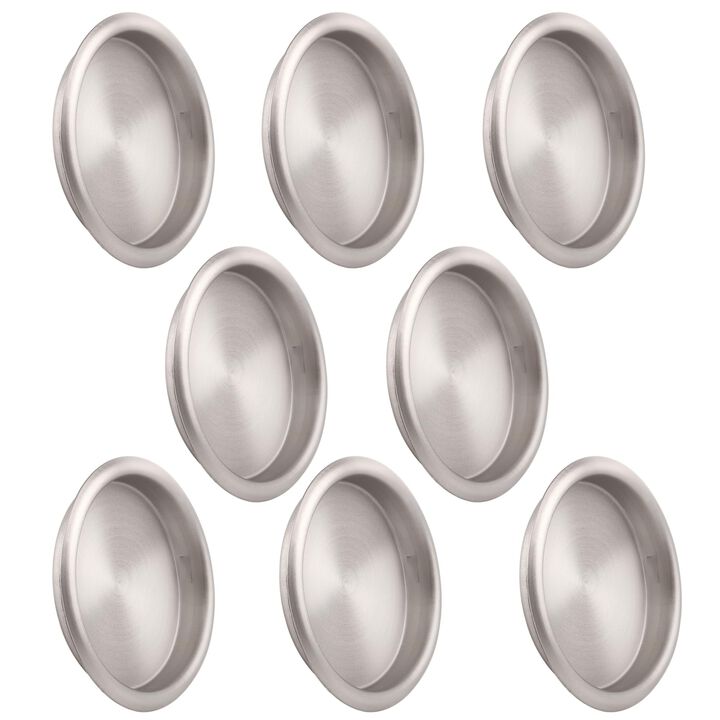 HOMOTEK 8 Pack Closet Door Finger Pulls, 2-1/8' Round Sliding Handles, Bypass Recessed Cabinet Pocket Door Pulls, Easy Snap No D