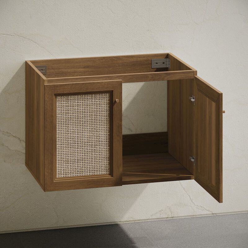 Classe 30" Wall-Mounted Bathroom Vanity in Brown Oak without Sink Top image number 5