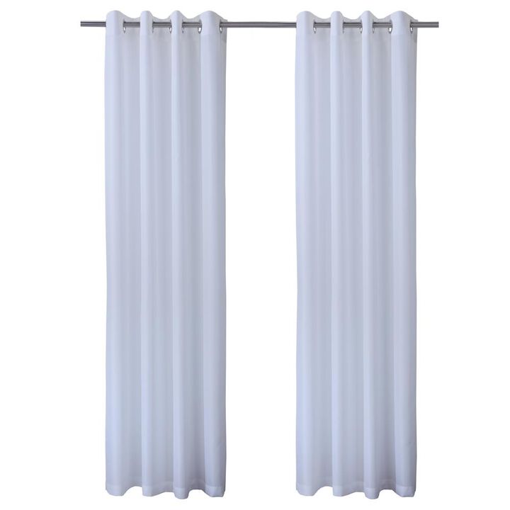 Commonwealth Seascapes Light Filtering Satiny Look and Feel Provide Privacy Grommet Outdoor Panel Pair Each White