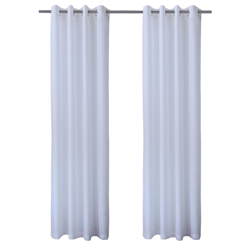 Commonwealth Seascapes Light Filtering Satiny Look and Feel Provide Privacy Grommet Outdoor Panel Pair Each White