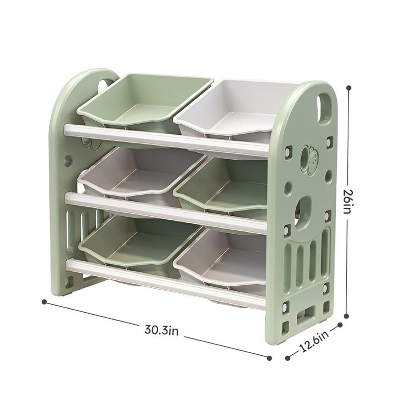 Streamdale Colorful Kids Toy Box with 6 Bins image number 2
