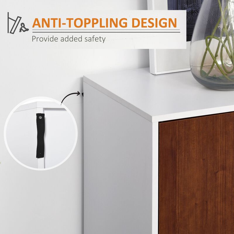 Brown Kitchen Organizer: Modern Sideboard Buffet with Large Countertop