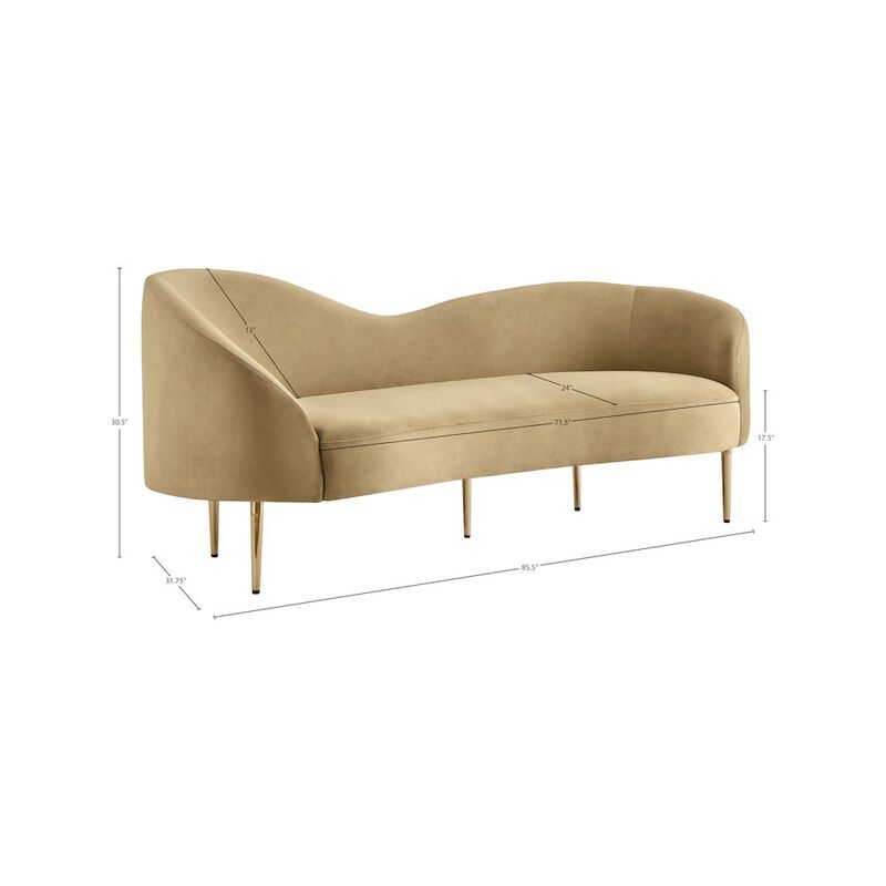 Meridian Furniture Ritz Camel Velvet Sofa