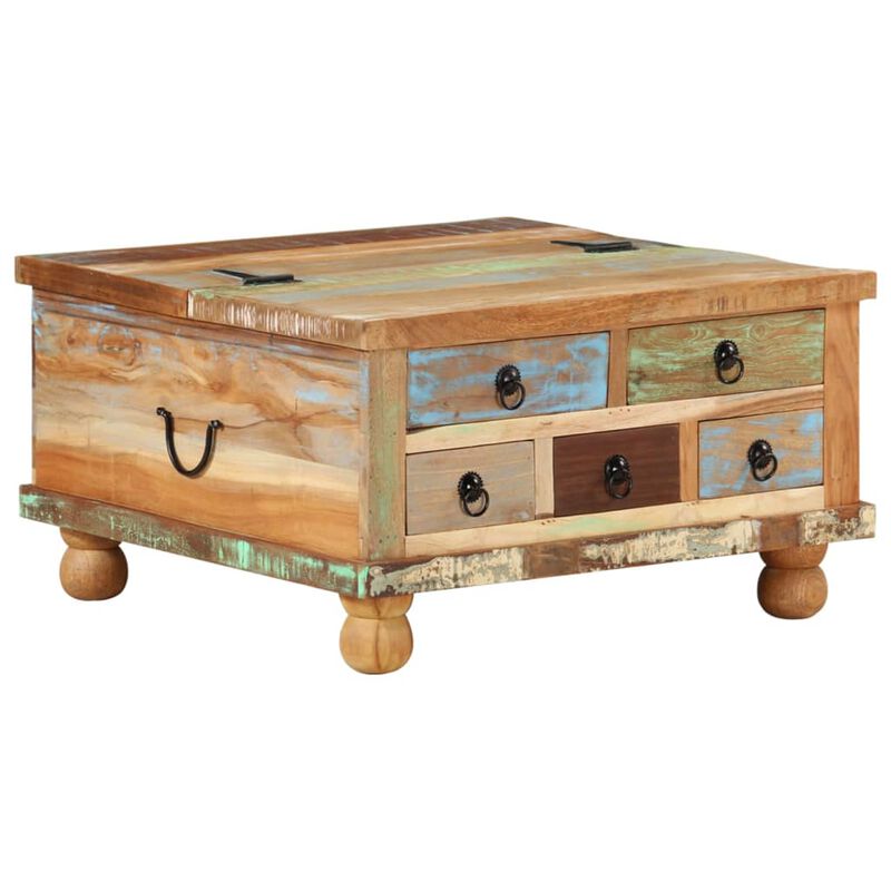 vidaXL Coffee Table Reclaimed Wood 27.6x27.6x15