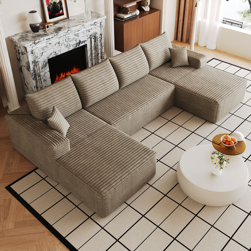 Vitpug 134" Comfort U Shaped Cloud Sectional Sofa image number 2