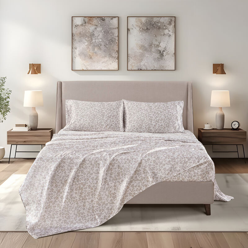 Gracie Mills Emeline Animal Printed Wrinkle Free Satin Sheet Set
