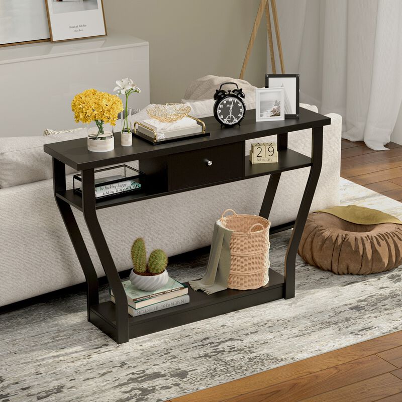 Modern Sofa Accent Table with Drawer image number 3