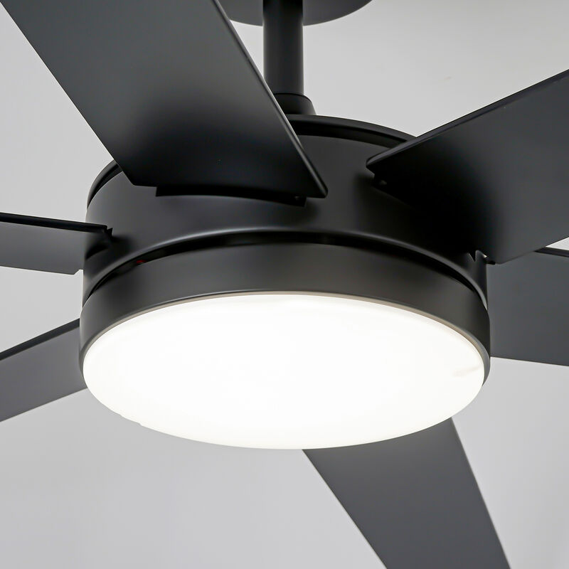 60" Modern Black 3CCT Integrated LED Smart Ceiling Fan with Light and APP