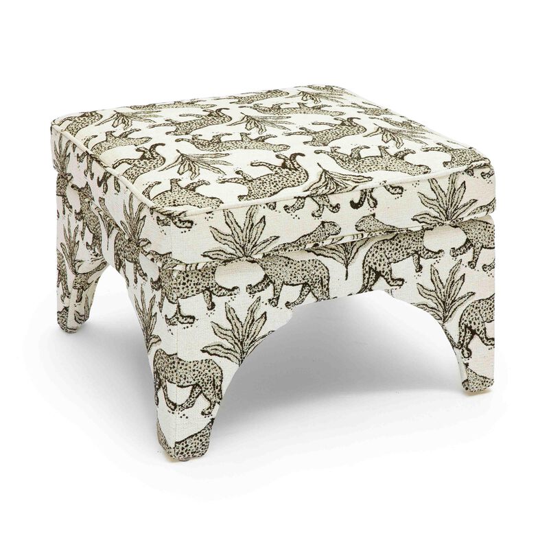 Raji Leopard Jacquard Ottoman image number 2