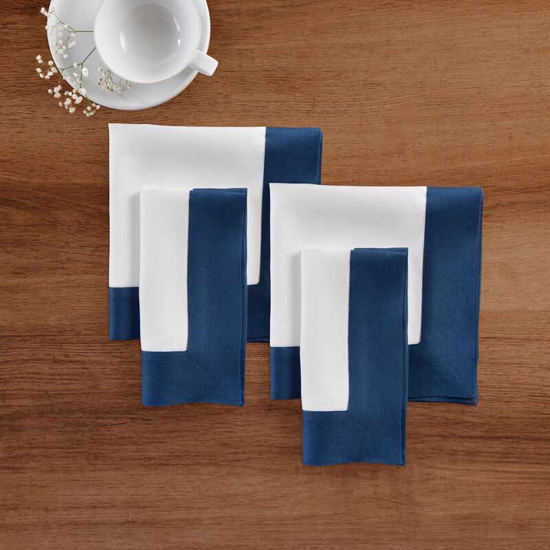 Solino Home Contempo 100% Linen Dinner Napkins &ndash; Set of 4, 20 x 20 in, Machine Washable, Holiday and Everyday Dining