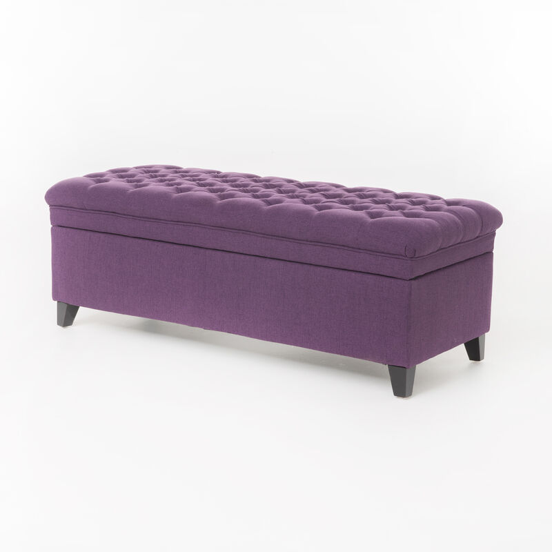 Christopher Knight Home Macaria Contemporary Tufted Fabric Storage Ottoman image number 2