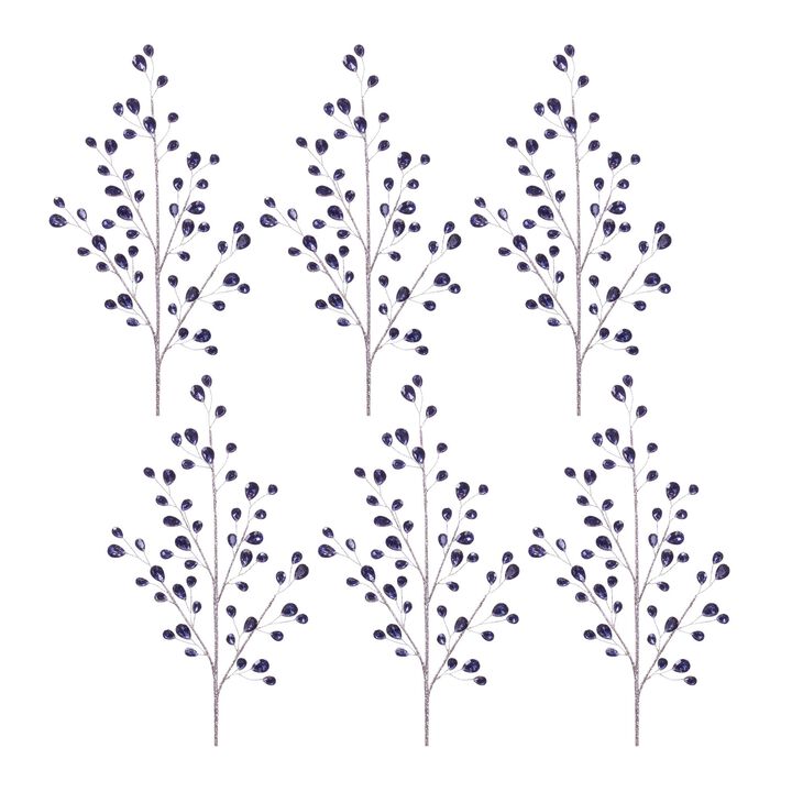 Set of 6 Jewel Bead Sprays for Holiday Centerpieces, Wreaths, or Tree Decor