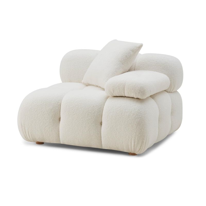 Casafoyer Calliope Cream Vegan Shearling Modular Corner Chair image number 3