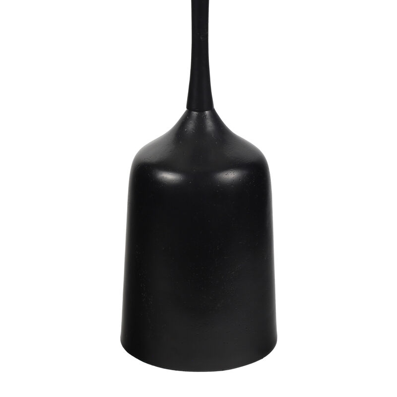 Pip 20.25" Classic Designer Metal Drink Table and Decorative End Table with White Marble Round Top and Bell Pedestal Base image number 4