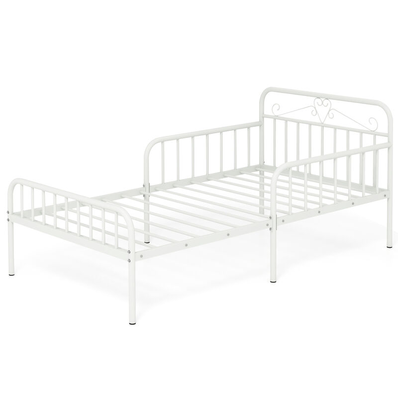Bed Frame with Headboard and Safety Side Guardrails
