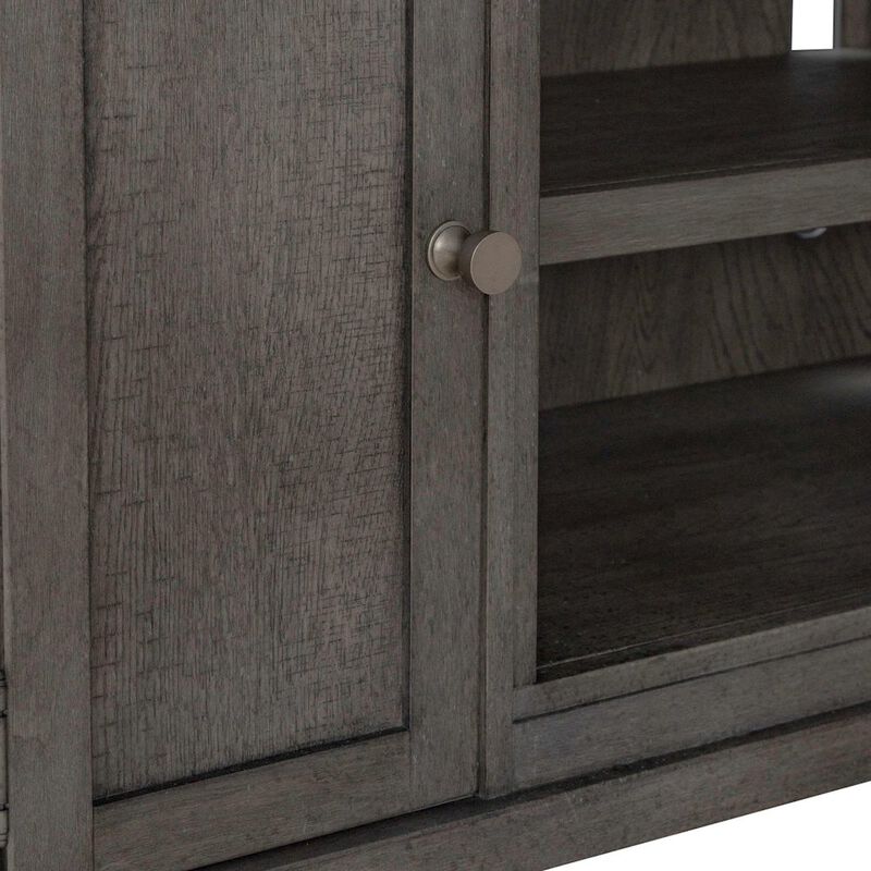 Liberty Furniture Modern Farmhouse Entertainment Stand 78 Inch TV Console  - Charcoal Oak Wood image number 8
