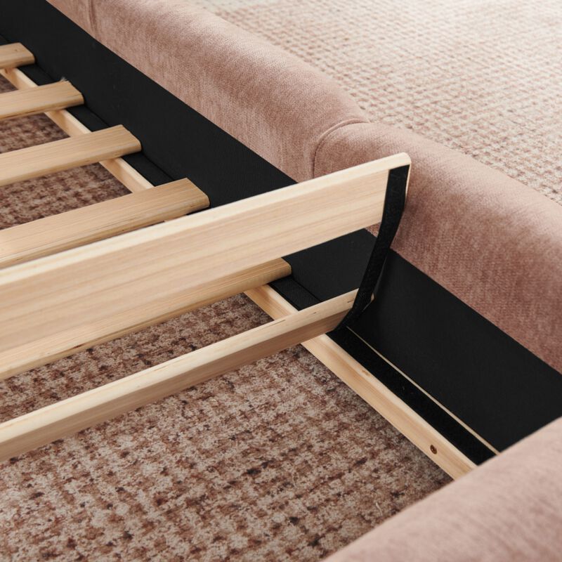 Nefjad Chenille Upholstered Platform Bed Frame image number 5
