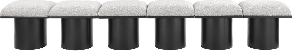 Meridian Furniture Pavilion Cream Boucle Fabric Bench