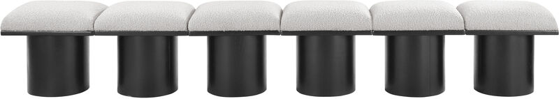 Meridian Furniture Pavilion Cream Boucle Fabric Bench