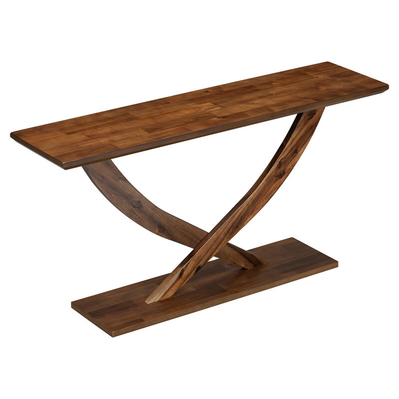 Merax Modern Rustic Console Table with Cross-Leg Design