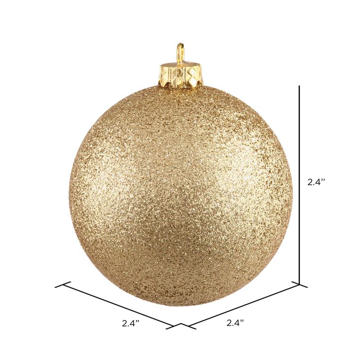 2.4" Gold 4 Finish Ornament Assorted 24 Per Pack