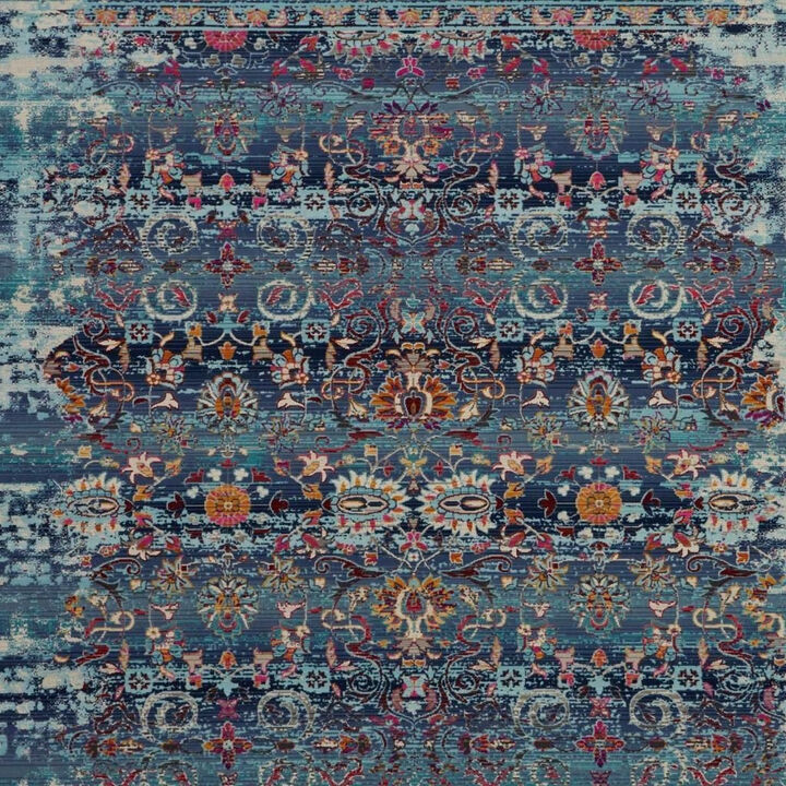HomeRoots Floral Distressed Runner Rug