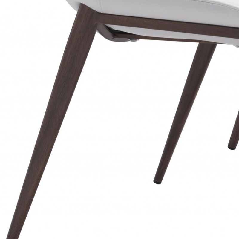 Set of 2 Upholstered Faux Leather Open Back Dining Side Chairs for Kitchen or Dining