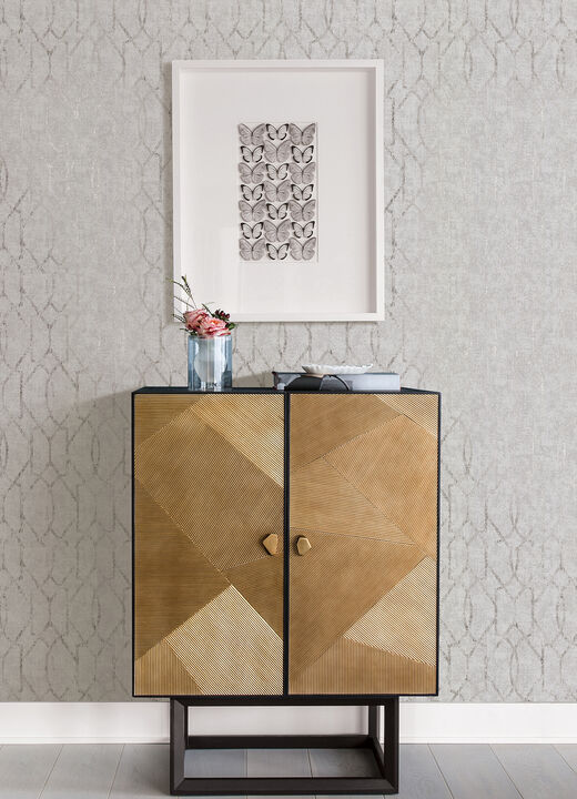 Ziva Platinum Metallic Trellis Wallpaper (Set of 2)