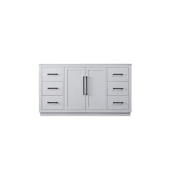 Elegant Kitchen and Bath 60 inch Single Bathroom Vanity in Grey